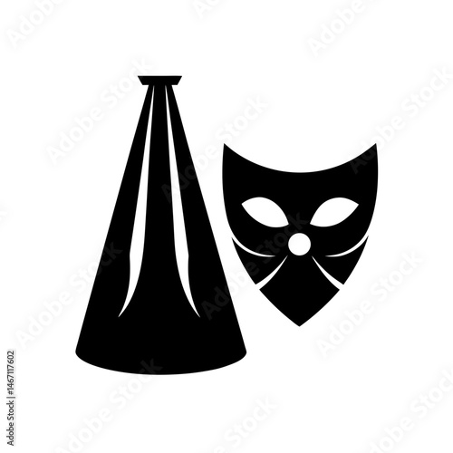 theater mask with curtains and spotlight 