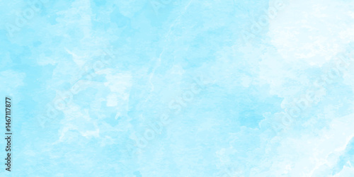 Soft sky-blue paint aquarelle hand-painted watercolor background design. beautiful bright blue paper texture. grunge effect light sky-blue shades watercolor background. watercolor scraped background.