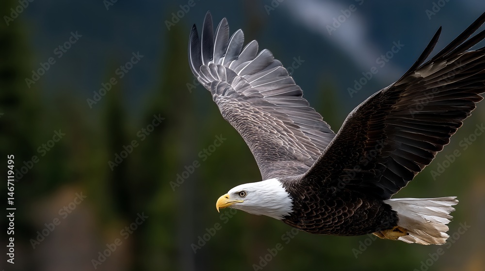 Fototapeta premium Majestic eagle soaring through the sky