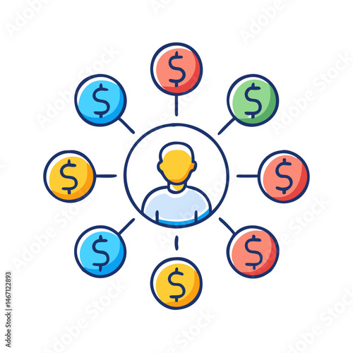 Digital marketing strategy on tablet device for online advertising and social media campaign growth