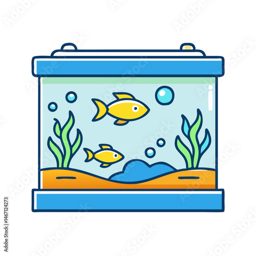 Aquarium fish tank pet fishbowl aquatic underwater sea ocean life water bubbles plants algae home decor