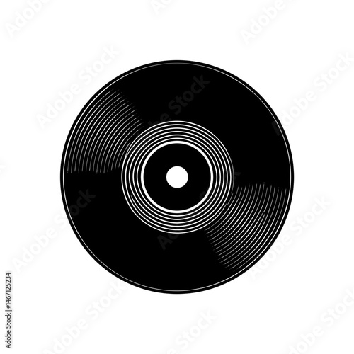 vinyl record  a classic black vinyl record with 