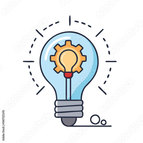 Lightbulb gear innovation idea concept creative thinking problem solving solution strategy process