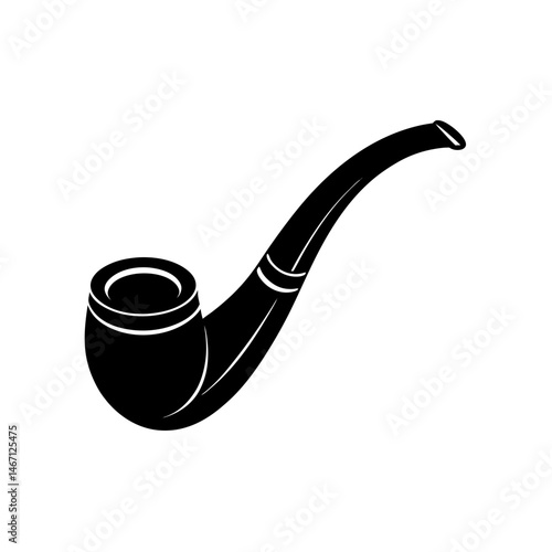 wooden pipe  a smooth  dark wood tobacco pipe 