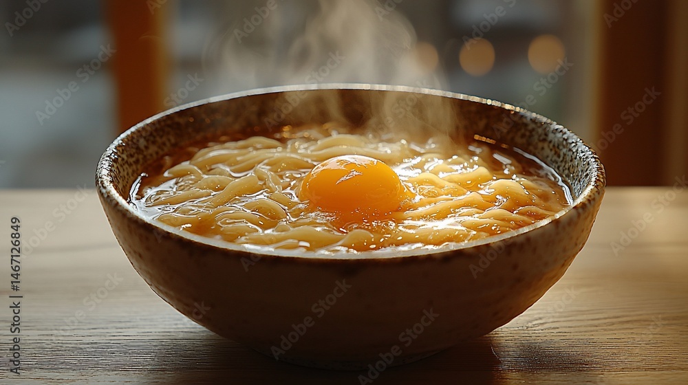 Hot noodle soup with egg Hot noodle soup with egg