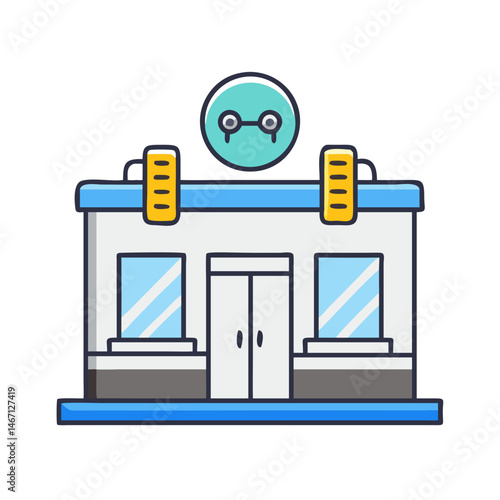 Gym fitness center workout exercise bodybuilding weightlifting training health club building icon