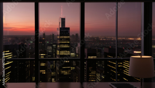 sunset in the city