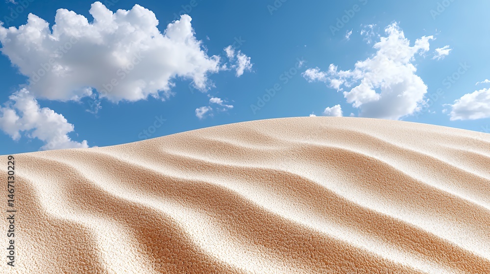 Naklejka premium Sand Dune Under a Blue Sky with Clouds Landscape