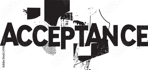 Large bold reads ‘Acceptance’ against a textured white background.