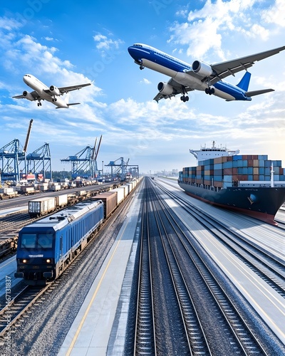 Global trade & logistics air, sea, rail transport