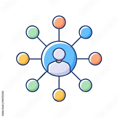 Network marketing strategy social media connection digital communication hub and spoke model