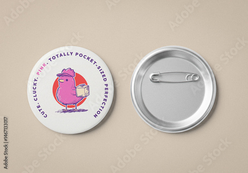 Pin Button Badge Mockup