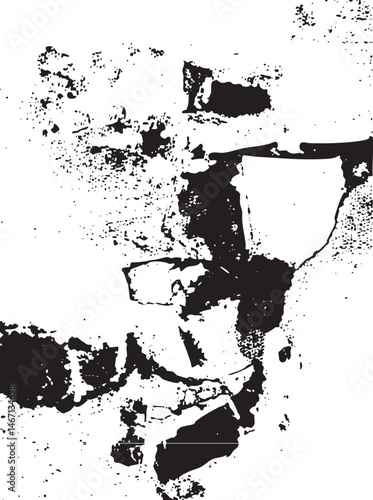 A grayscale portrait of a person with blurred features exhibiting an abstract and textured appearance.