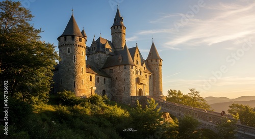 Wallpaper Mural Castle on Hill at Sunset Torontodigital.ca