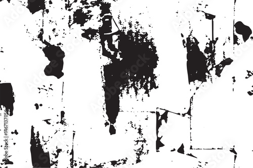 A solitary figure stands within a textured fragmented white space.