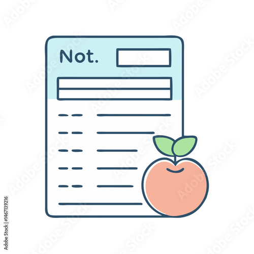 Checklist for healthy eating and diet plan with apple illustration for nutrition tracking and food
