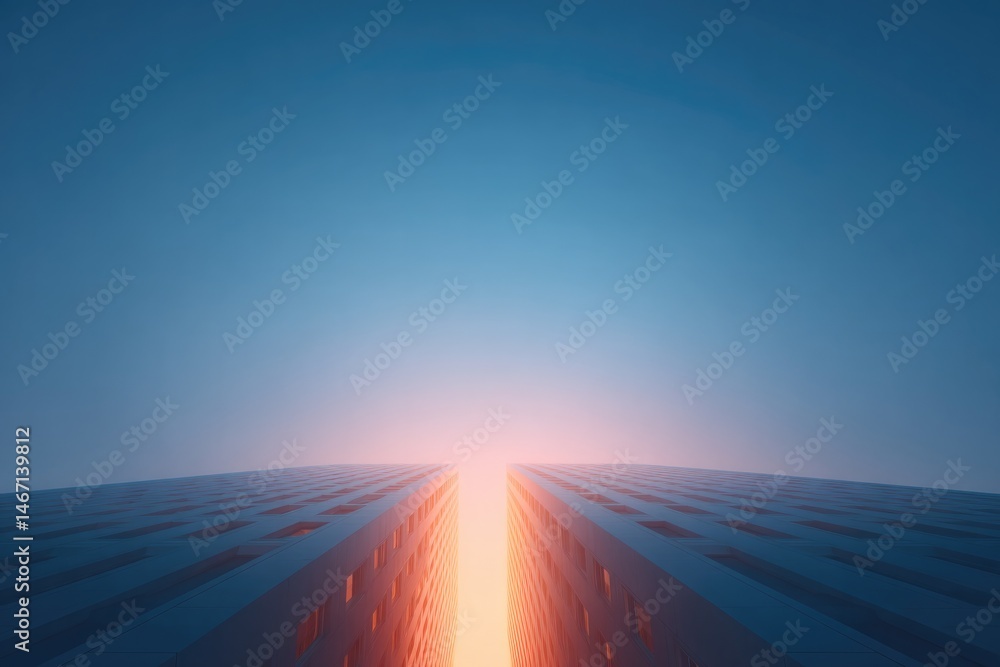 Fototapeta premium close-up view of urban landscape showcasing architectural details in minimalistic style