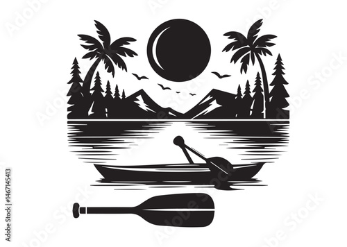 Paddle Icon, Paddle Silhouette Vector