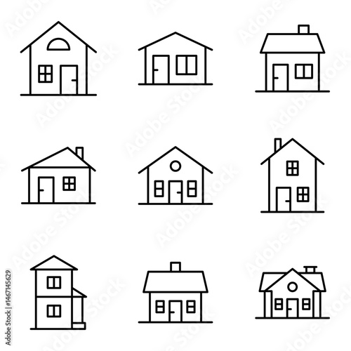 Set of residential buildings and homes.