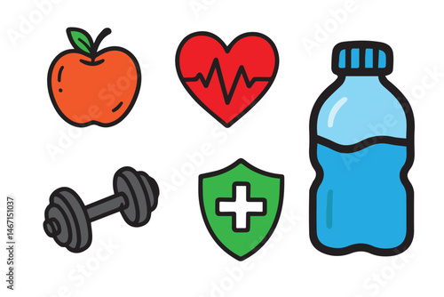 This health themed vector icon pack features minimalist, meaningful designs to enhance your medical interfaces, patient apps, or health service promotions.