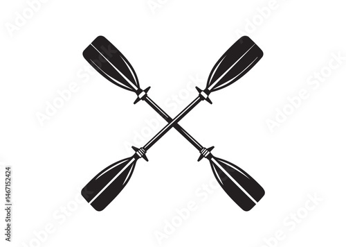 Crossed Rowing Oars Silhouette Vector