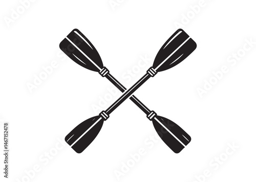 Crossed Rowing Oars Silhouette Vector