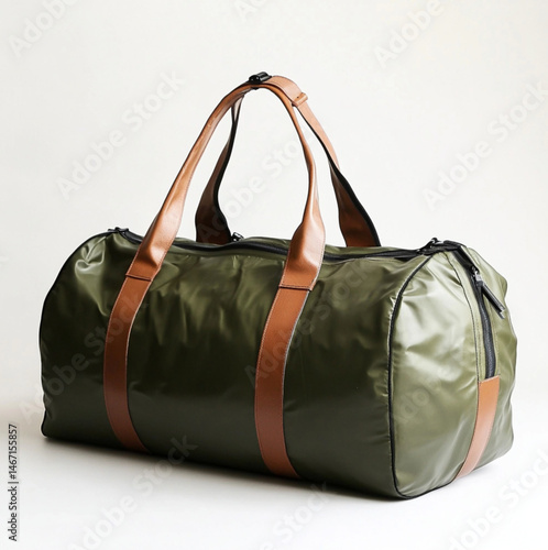 Obraz na płótnie a nylon packable foldable duffle bag in a leather pouch w salonie