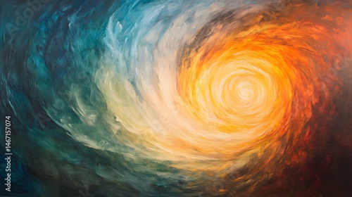Abstract swirling vortex of contrasting colors
