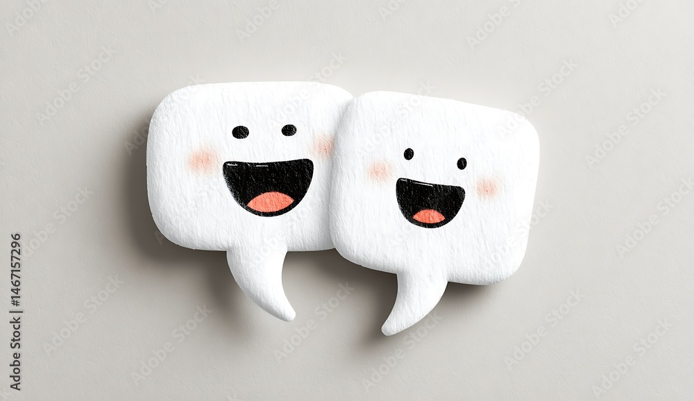 Creative Speech Bubble Sticker Design White Background Digital Art Minimalist Style Modern Aesthetics