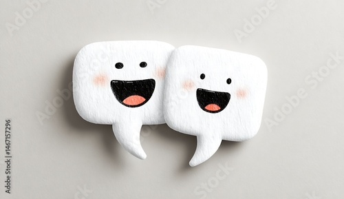 Obraz na płótnie Creative Speech Bubble Sticker Design White Background Digital Art Minimalist Style Modern Aesthetics w salonie