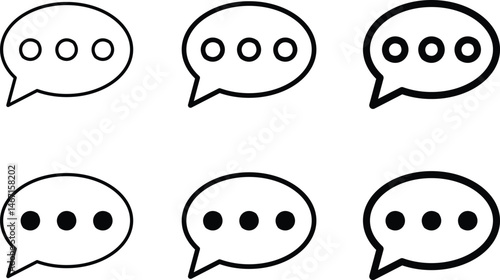 Chat bubble icon set. Speech bubble collection. Message sign