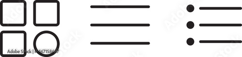 Menu icon set. Menu bar for apps or website