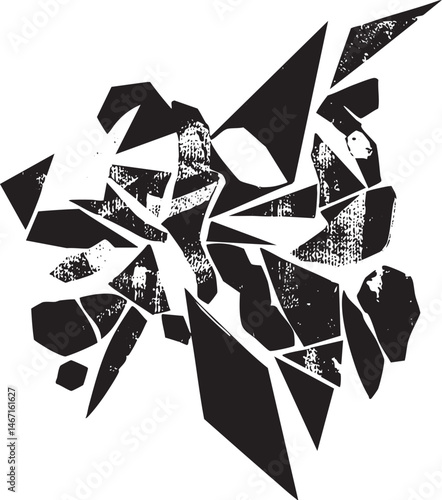 A fragmented abstract floral dominates the .