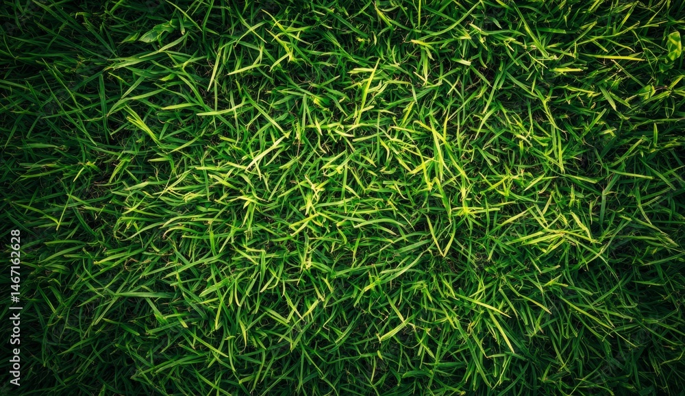 Close-up view of vibrant green grass texture. Healthy, lush blades in various shades of green Close-up view of vibrant green grass texture. Healthy, lush blades in various shades of green