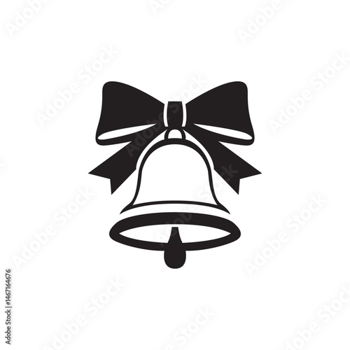 Traditional school bell silhouette vector art