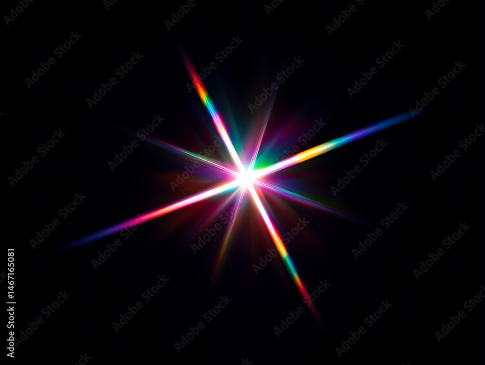 Radiant Burst: Bright Light Source with Dramatic Lens Flares Against a Dark Background Radiant Burst: Bright Light Source with Dramatic Lens Flares Against a Dark Background