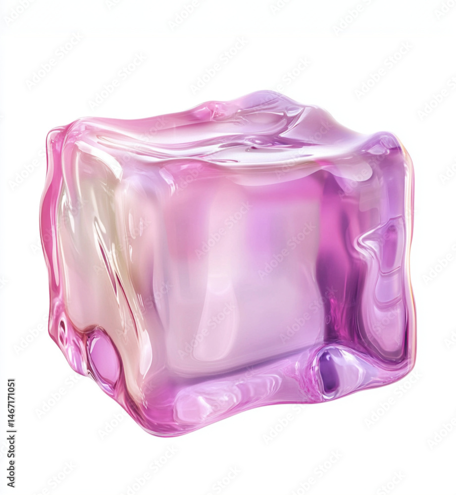 transparent clear delicious jelly rectangle isolated on a white background