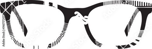 A pair of eyeglasses with intricate angular .