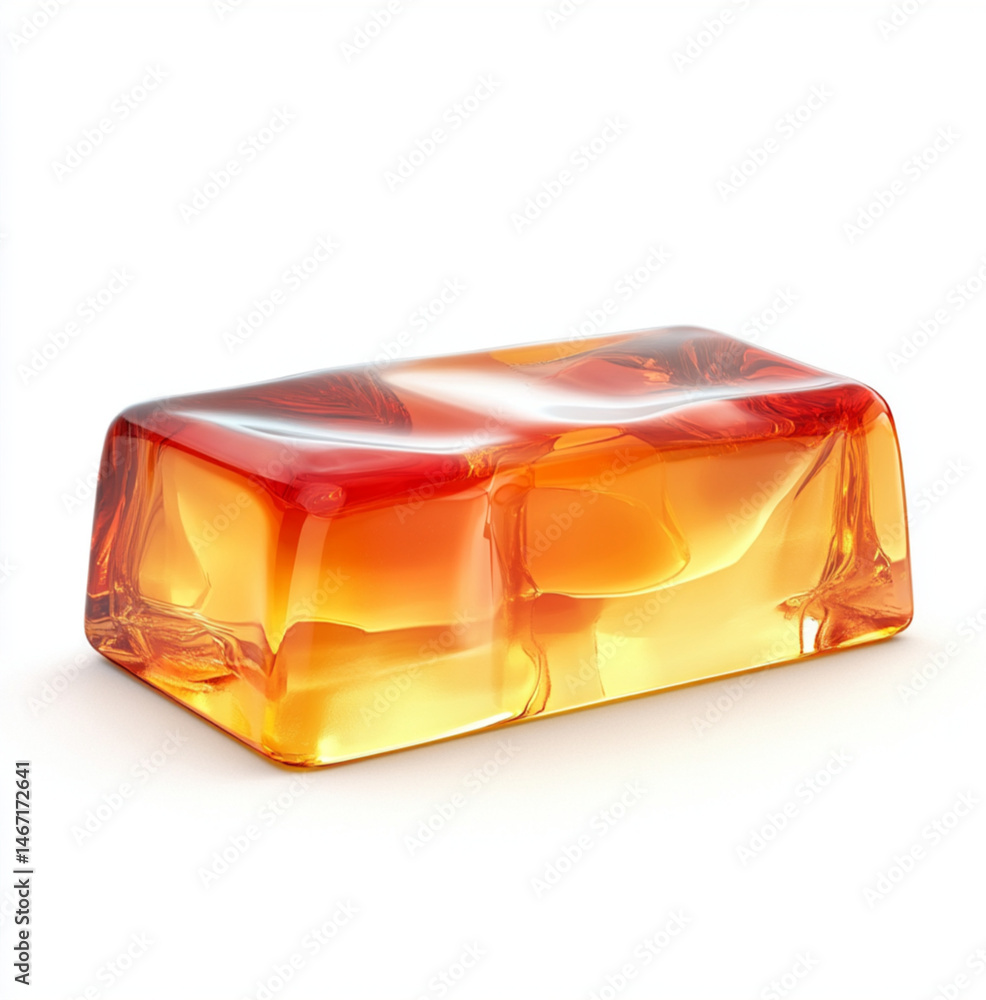transparent clear delicious jelly rectangle isolated on a white background transparent clear delicious jelly rectangle isolated on a white background