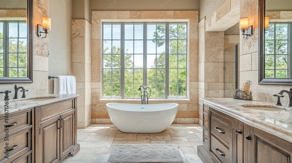 Luxurious bathroom with stunning views Luxurious bathroom with stunning views