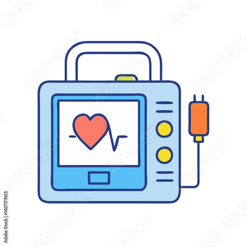 Medical ekg machine heart rate monitor electrocardiogram device hospital equipment healthcare tool vital signs
