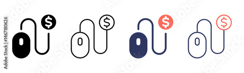 Pay Per Click icon sheet multiple style collection
