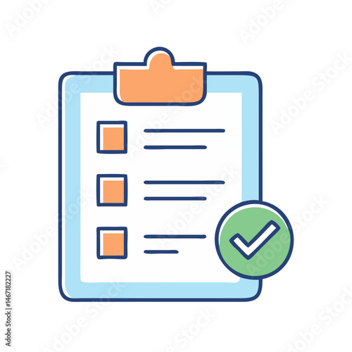 Checklist task management clipboard check mark list survey form tick box complete to do list