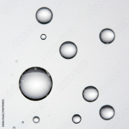floating drops of water isolated on white