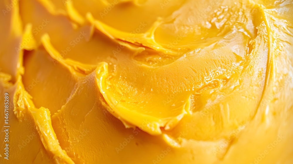 58. Close-up of tropical mango-pineapple ice cream with a smooth texture and vibrant color 58. Close-up of tropical mango-pineapple ice cream with a smooth texture and vibrant color