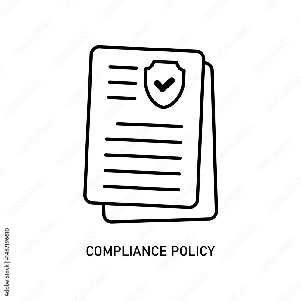Icon a compliance policy, isolated against a clean background. Icon a compliance policy, isolated against a clean background.