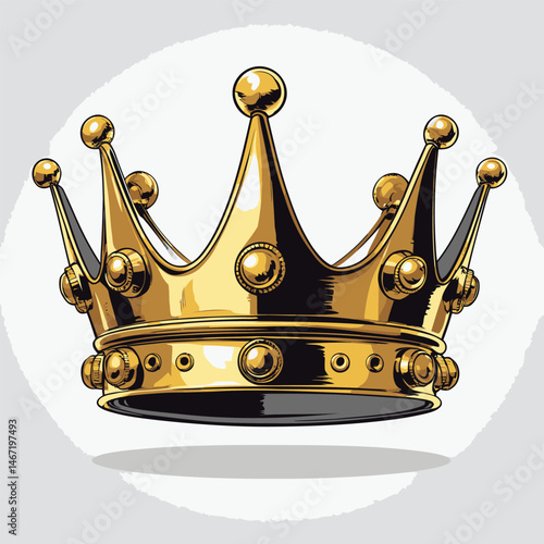 golden crown comic style vector art
