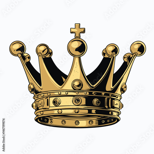 golden crown comic style vector art