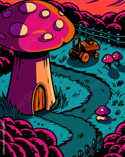 vector illustration of mushroom