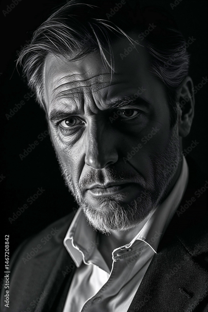 Dramatic Actor Portrait in Black and White with Intense Expression for Acting Websites, Theater Blogs, Personal Portfolios, Performance Art, and Creative Industry Content Dramatic Actor Portrait in Black and White with Intense Expression for Acting Websites, Theater Blogs, Personal Portfolios, Performance Art, and Creative Industry Content